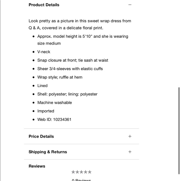 Q&A Floral Wrap Dress*Small*Currently in Macy’s!! - Picture 5 of 5